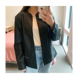 CJ BANKS Black Faux Leather Moto Jacket